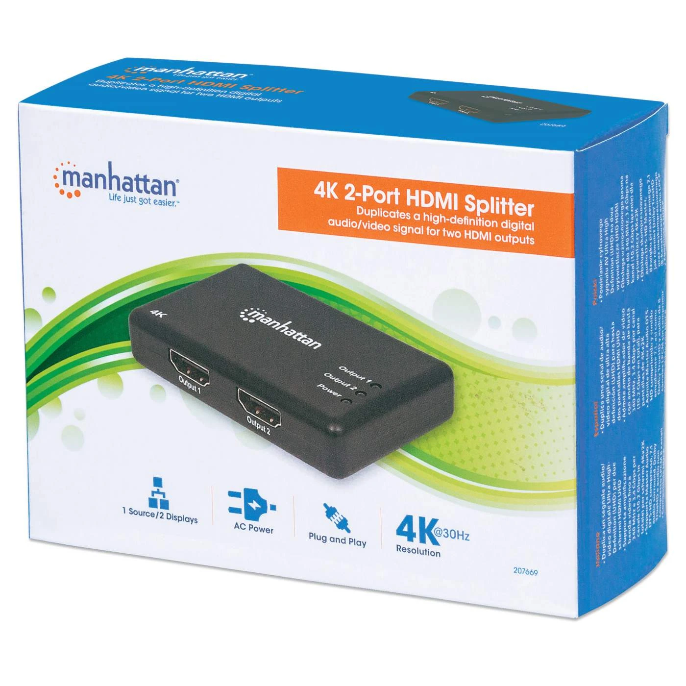 Manhattan 4K 2-Port HDMI Splitter 2 Manhattan 4K 2-Port HDMI Splitter - Image 2