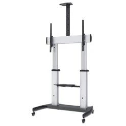 Manhattan Aluminum Heavy-Duty Height-Adjustable Multimedia TV Cart
