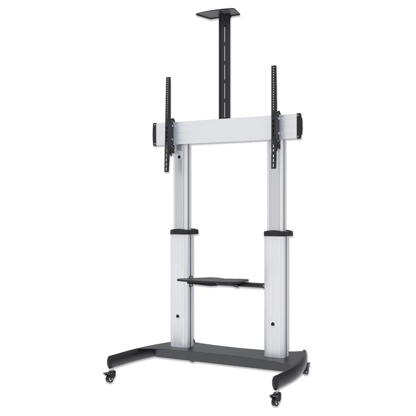Manhattan Aluminum Heavy-Duty Height-Adjustable Multimedia TV Cart 1 Manhattan Aluminum Heavy-Duty Height-Adjustable Multimedia TV Cart
