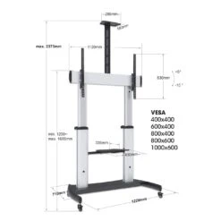 Manhattan Aluminum Heavy-Duty Height-Adjustable Multimedia TV Cart 16 Manhattan Aluminum Heavy-Duty Height-Adjustable Multimedia TV Cart -Manhattan Store aluminum heavy duty height adjustable multimedia tv cart 461672 7
