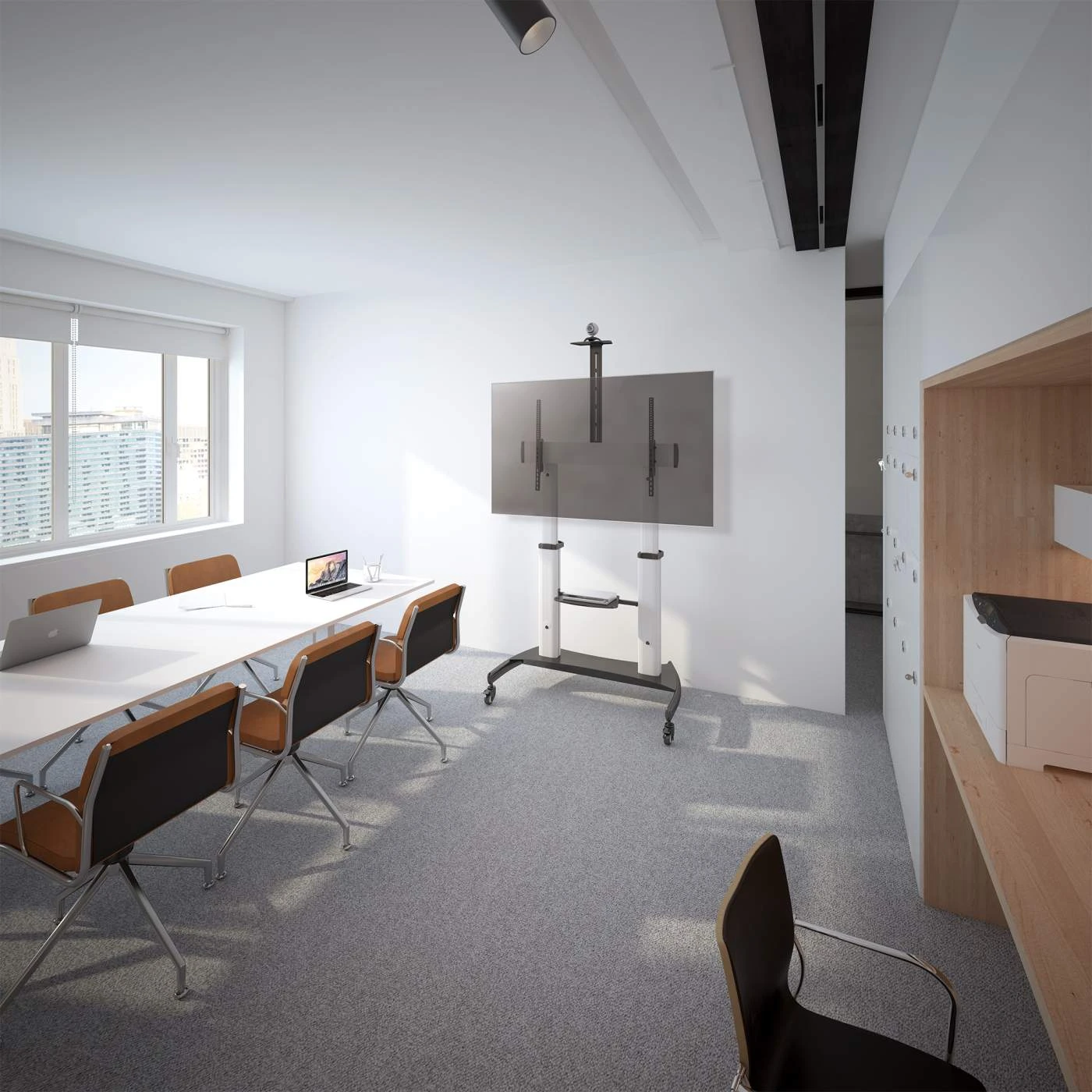 Manhattan Aluminum Heavy-Duty Height-Adjustable Multimedia TV Cart 9 Manhattan Aluminum Heavy-Duty Height-Adjustable Multimedia TV Cart - Image 9