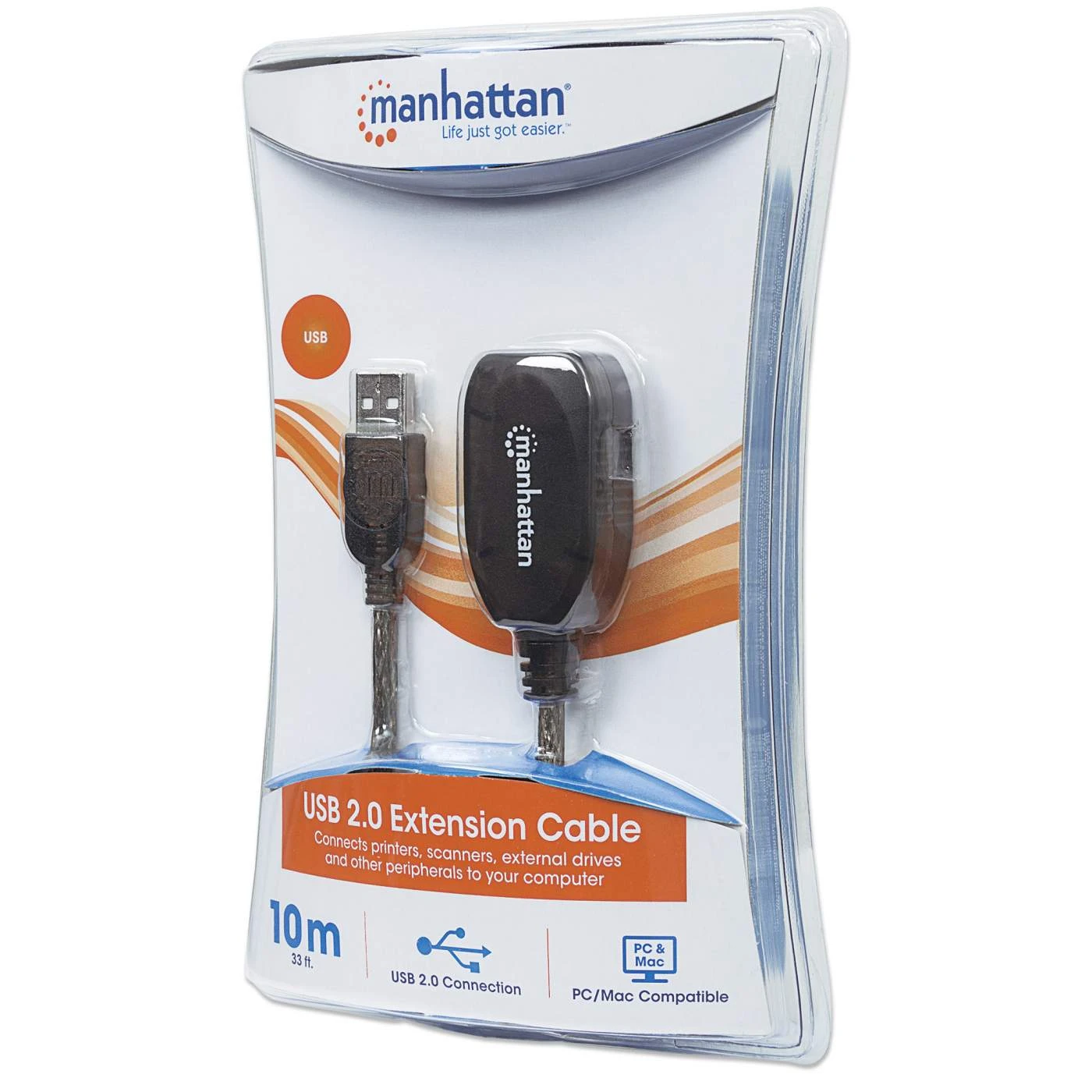 Manhattan USB 2.0 Active Extension Cable Type A-Male To A-Female Long Cord - 33 Feet 2 Manhattan USB 2.0 Active Extension Cable Type A-Male To A-Female Long Cord - 33 Feet - Image 2