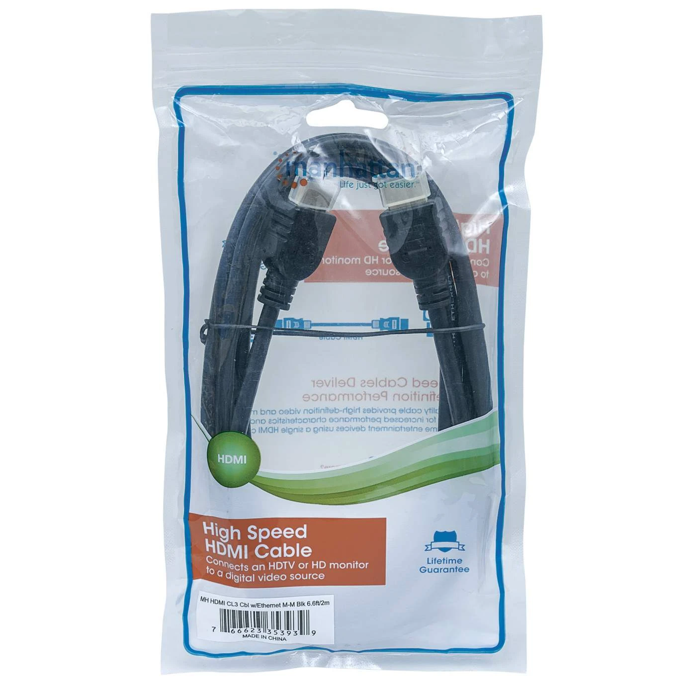 Manhattan In-wall CL3 High Speed HDMI Cable With Ethernet, 2 M (6 Ft.) 2 Manhattan In-wall CL3 High Speed HDMI Cable With Ethernet, 2 M (6 Ft.) - Image 2