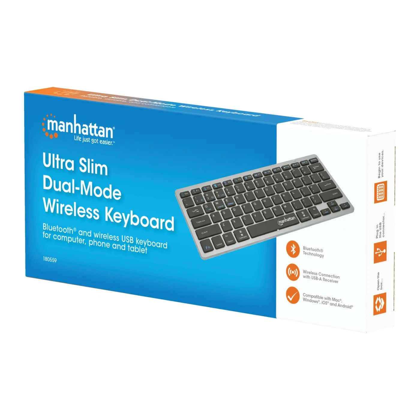 Manhattan Ultra Slim Dual-Mode Wireless Keyboard 2 Manhattan Ultra Slim Dual-Mode Wireless Keyboard - Image 2