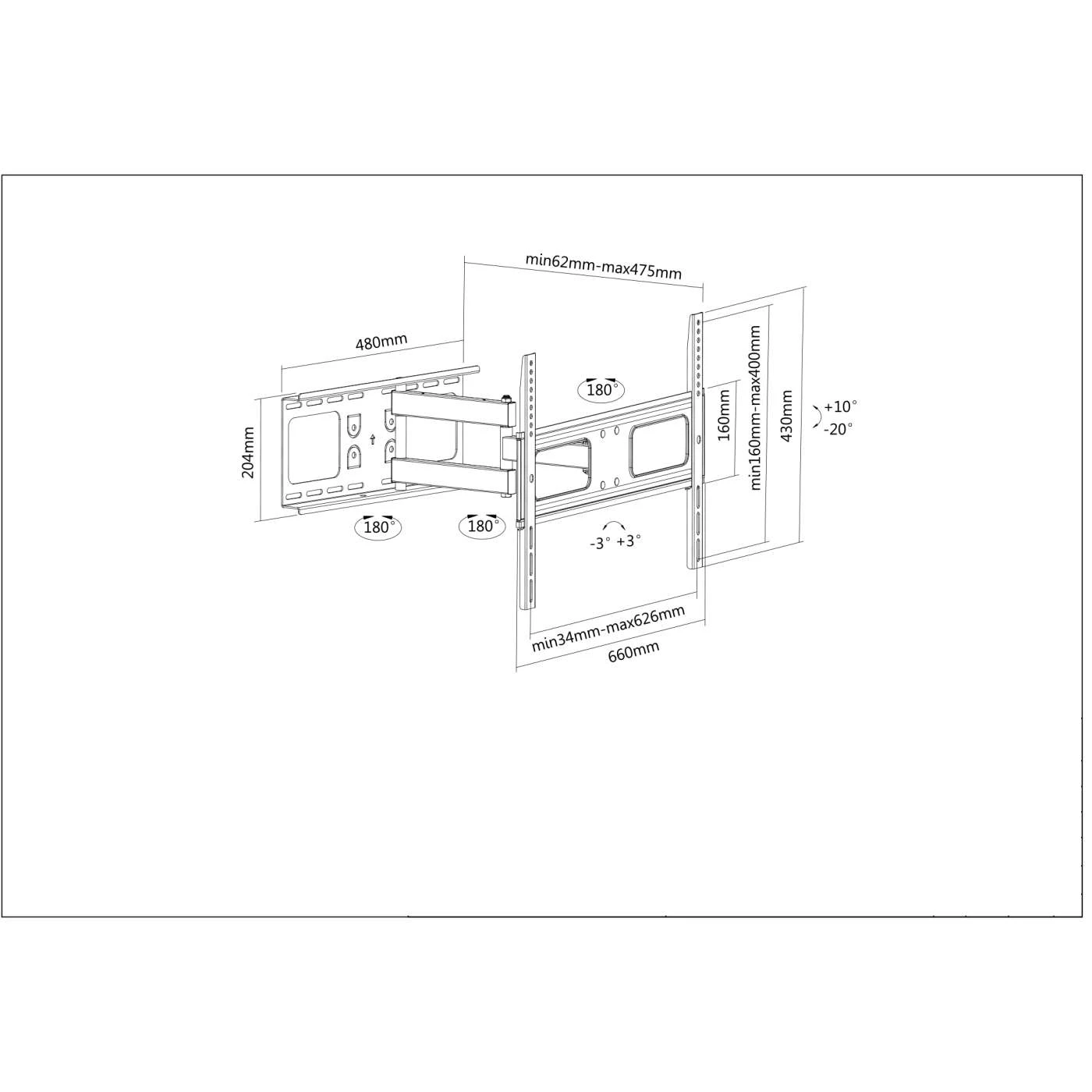 Manhattan Universal Flat-Panel TV Full-Motion Wall Mount 7 Manhattan Universal Flat-Panel TV Full-Motion Wall Mount - Image 7