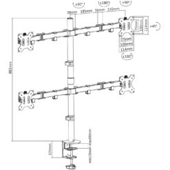 Manhattan Universal Four Monitor Mount With Double-Link Swing Arms -Manhattan Store universal four monitor mount with double link swing arms 461566 5 a3344a30 04d1 4e39 b591 1760a91520bf