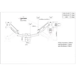 Manhattan Universal Gas Spring Dual Monitor Wall Mount -Manhattan Store universal gas spring dual monitor wall mount 461627 7