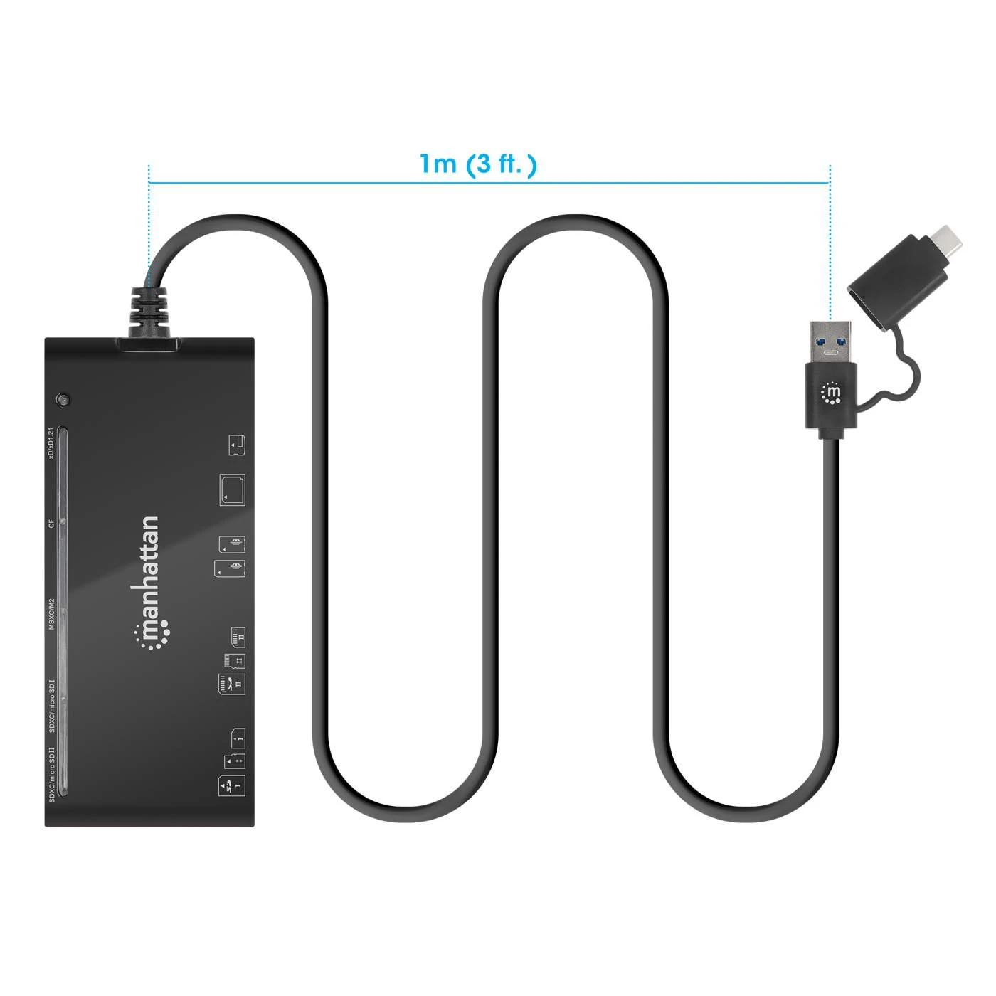 Manhattan USB 3.0 Type-C / Type-A Combo Multi-Card Reader / Writer 5 Manhattan USB 3.0 Type-C / Type-A Combo Multi-Card Reader / Writer - Image 5