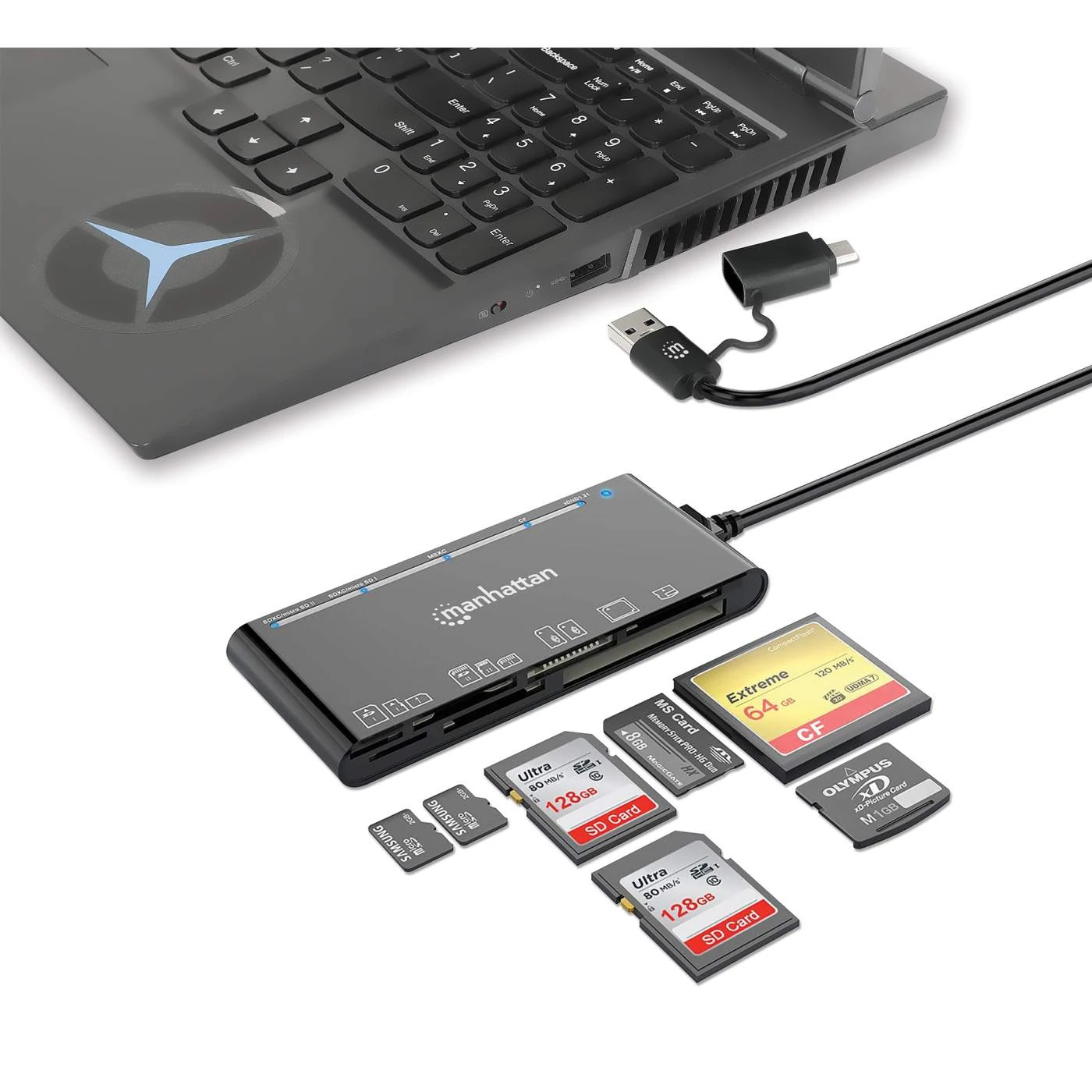 Manhattan USB 3.0 Type-C / Type-A Combo Multi-Card Reader / Writer 6 Manhattan USB 3.0 Type-C / Type-A Combo Multi-Card Reader / Writer - Image 6