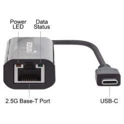 Manhattan USB-C To 2.5GBASE-T Ethernet Adapter -Manhattan Store usb c to 25gbase t ethernet adapter 153300 5