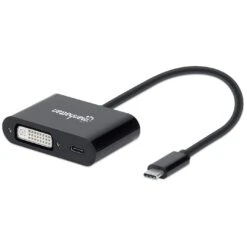 Manhattan USB-C To DVI Converter With Power Delivery Port