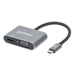 Manhattan USB-C To HDMI & VGA 4-in-1 Docking Converter With Power Delivery