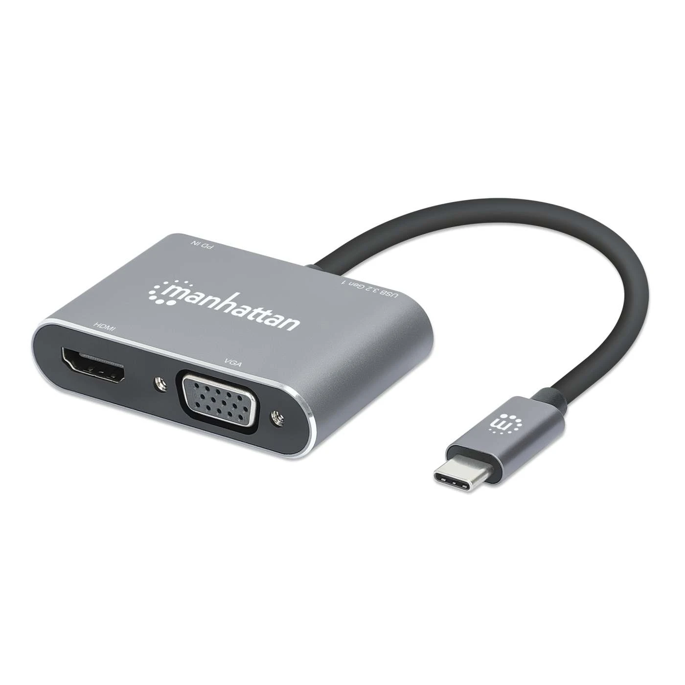 Manhattan USB-C To HDMI & VGA 4-in-1 Docking Converter With Power Delivery 1 Manhattan USB-C To HDMI & VGA 4-in-1 Docking Converter With Power Delivery