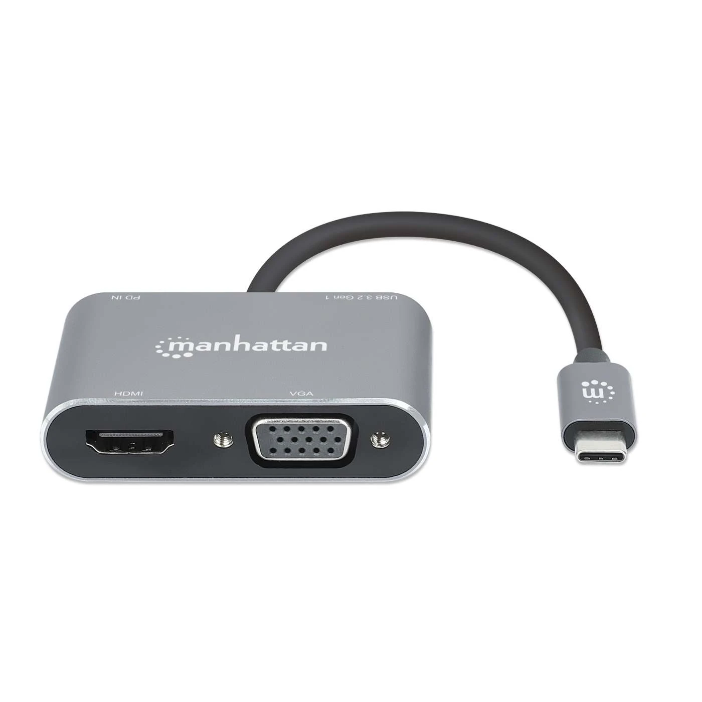 Manhattan USB-C To HDMI & VGA 4-in-1 Docking Converter With Power Delivery 4 Manhattan USB-C To HDMI & VGA 4-in-1 Docking Converter With Power Delivery - Image 4
