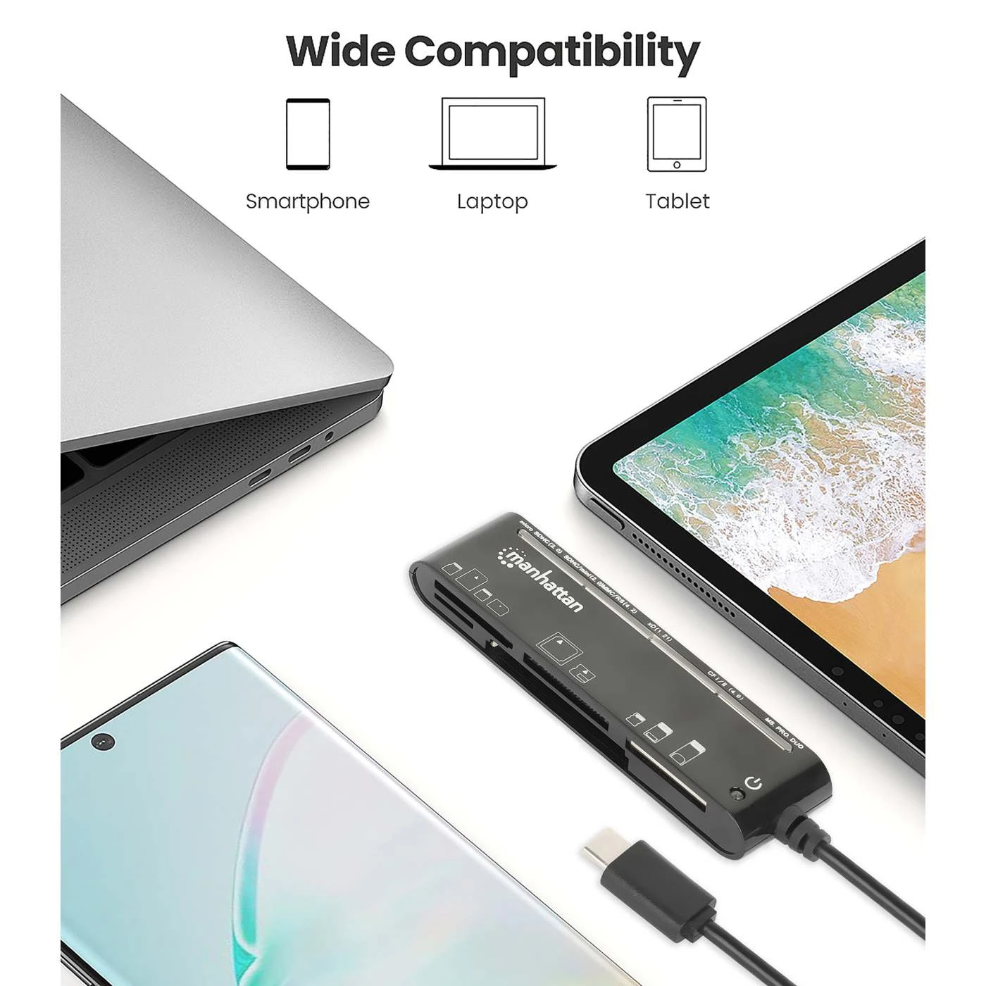 Manhattan USB-C To Multi-Card Reader/Writer 3 Manhattan USB-C To Multi-Card Reader/Writer - Image 3