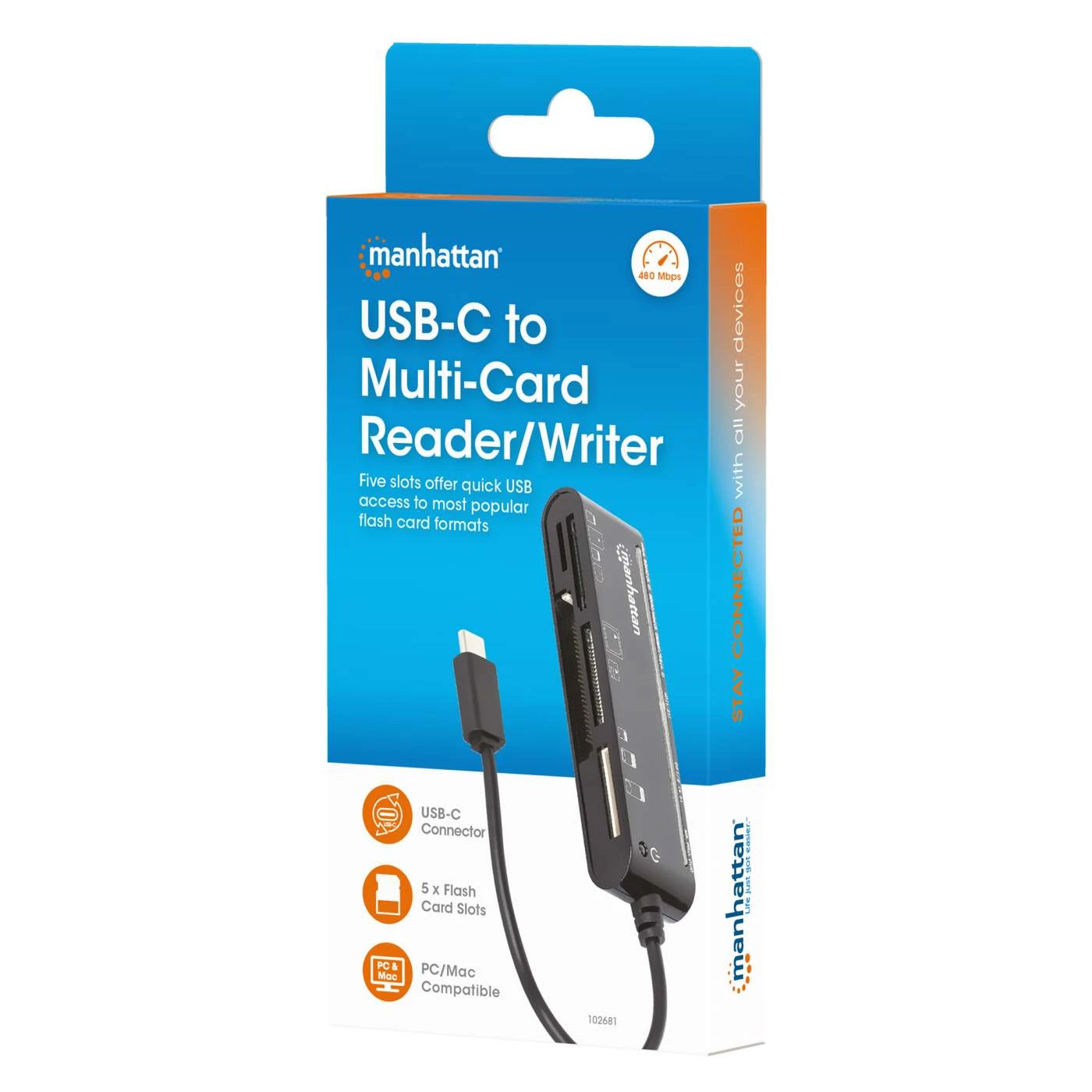 Manhattan USB-C To Multi-Card Reader/Writer 2 Manhattan USB-C To Multi-Card Reader/Writer - Image 2