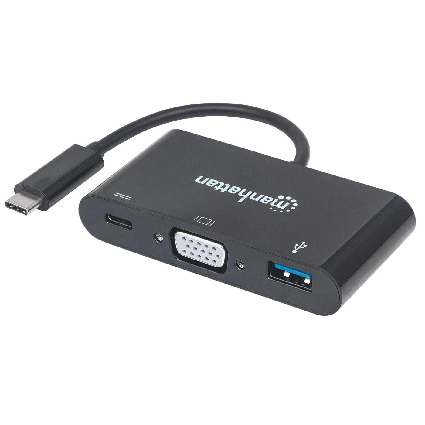 Manhattan USB-C To VGA 3-in-1 Docking Converter With Power Delivery 1 Manhattan USB-C To VGA 3-in-1 Docking Converter With Power Delivery