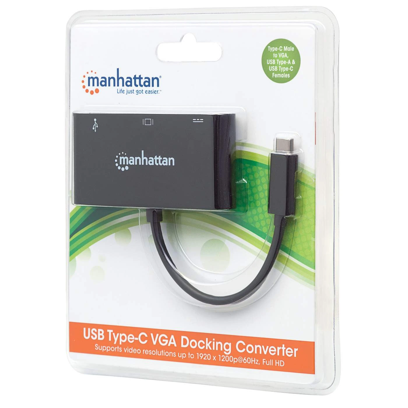 Manhattan USB-C To VGA 3-in-1 Docking Converter With Power Delivery 2 Manhattan USB-C To VGA 3-in-1 Docking Converter With Power Delivery - Image 2