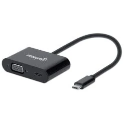 Manhattan USB-C To VGA Converter With Power Delivery Port