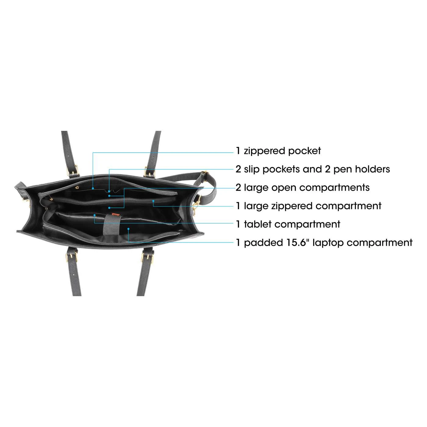 Manhattan Venice Laptop Tote Bag For Women 15.6" 11 Manhattan Venice Laptop Tote Bag For Women 15.6" - Image 11