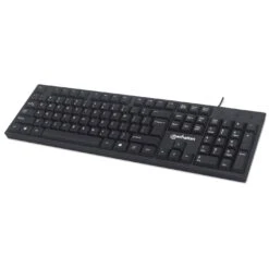 Manhattan USB Computer Keyboard - Full SIze - 104 Keys - For Windows, PC, Laptop