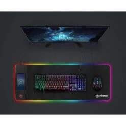 Manhattan XXL RGB LED Gaming Mousepad With Wireless Charger - 10 W -Manhattan Store xxl rgb led gaming mousepad with wireless charger 10 w 425513 10